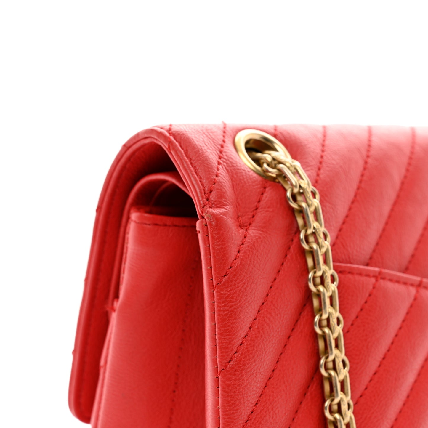 Calfskin Chevron Quilted 2.55 Reissue 225 Flap Red
