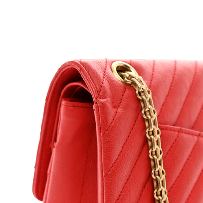 Chanel Calfskin Chevron Quilted 2.55 Reissue 225 Flap Red 14 of 15