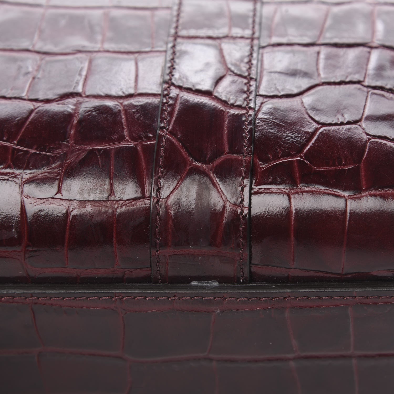 Mulberry Crocodile Embossed Calfskin Small Zipped Bayswater Oxblood 14 of 16