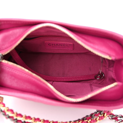Chanel Aged Calfskin Quilted Small Gabrielle Hobo Fuchsia 5 of 10