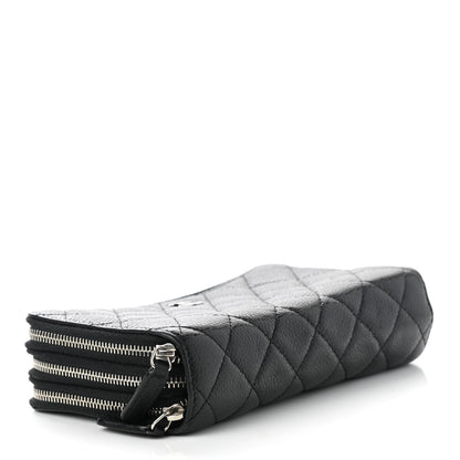 Chanel Caviar Quilted Triple Zip Wallet Black 4 of 10