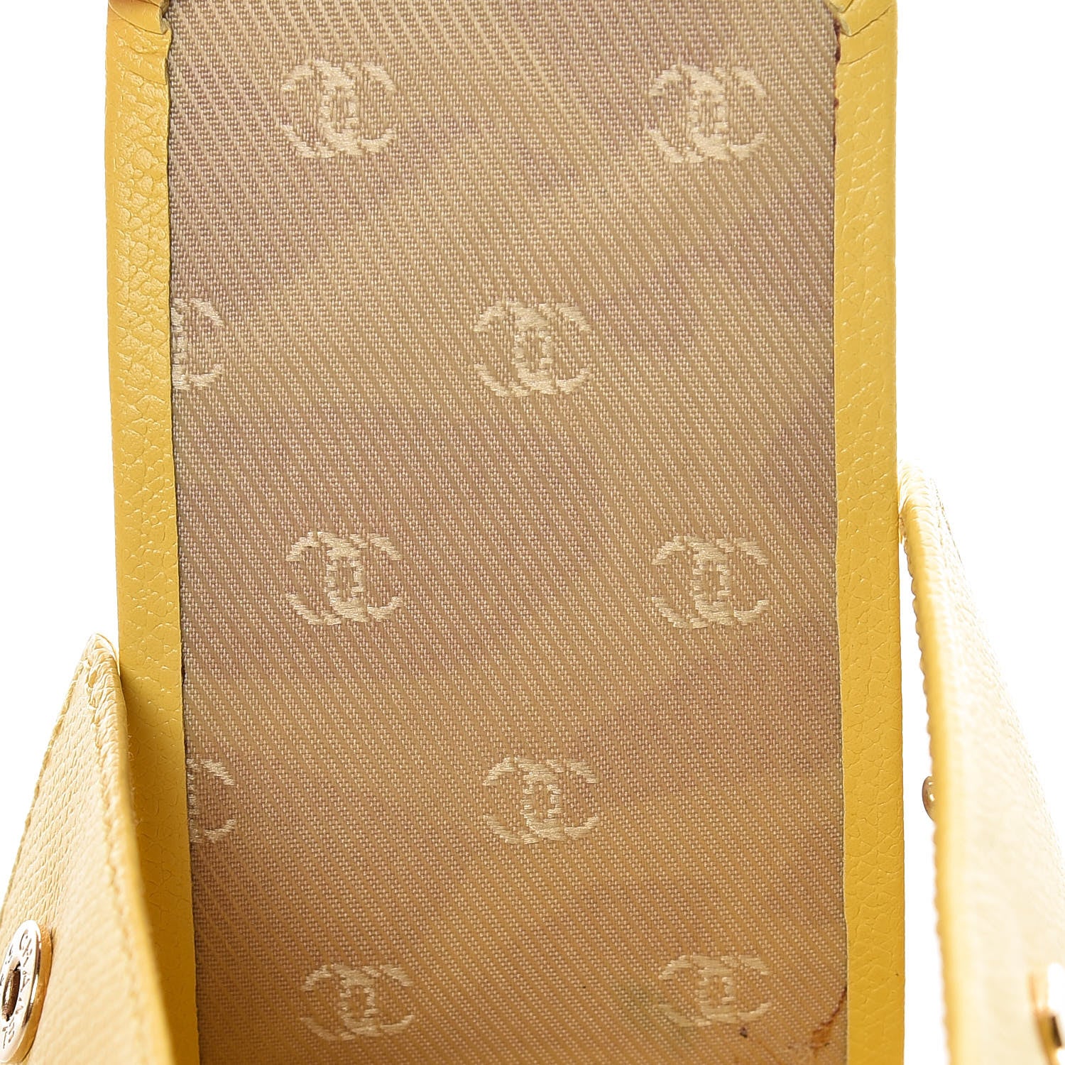 Chanel Grained Calfskin CC Button 6 Key Holder Yellow 9 of 10