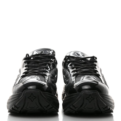 Louis Vuitton Monogram Discovery Lace Up Sneakers 9 Black Silver 2 of 8