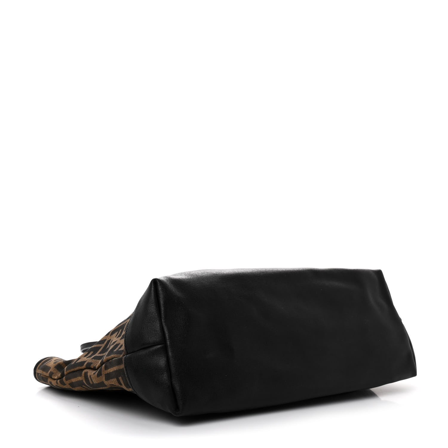 Fendi Zucca Vitello Elite Medium Roll Tote Tobacco Black 4 of 15