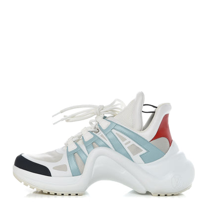 Louis Vuitton Calfskin Technical Nylon LV Archlight Sneakers 41 White Blue Gris 1 of 18