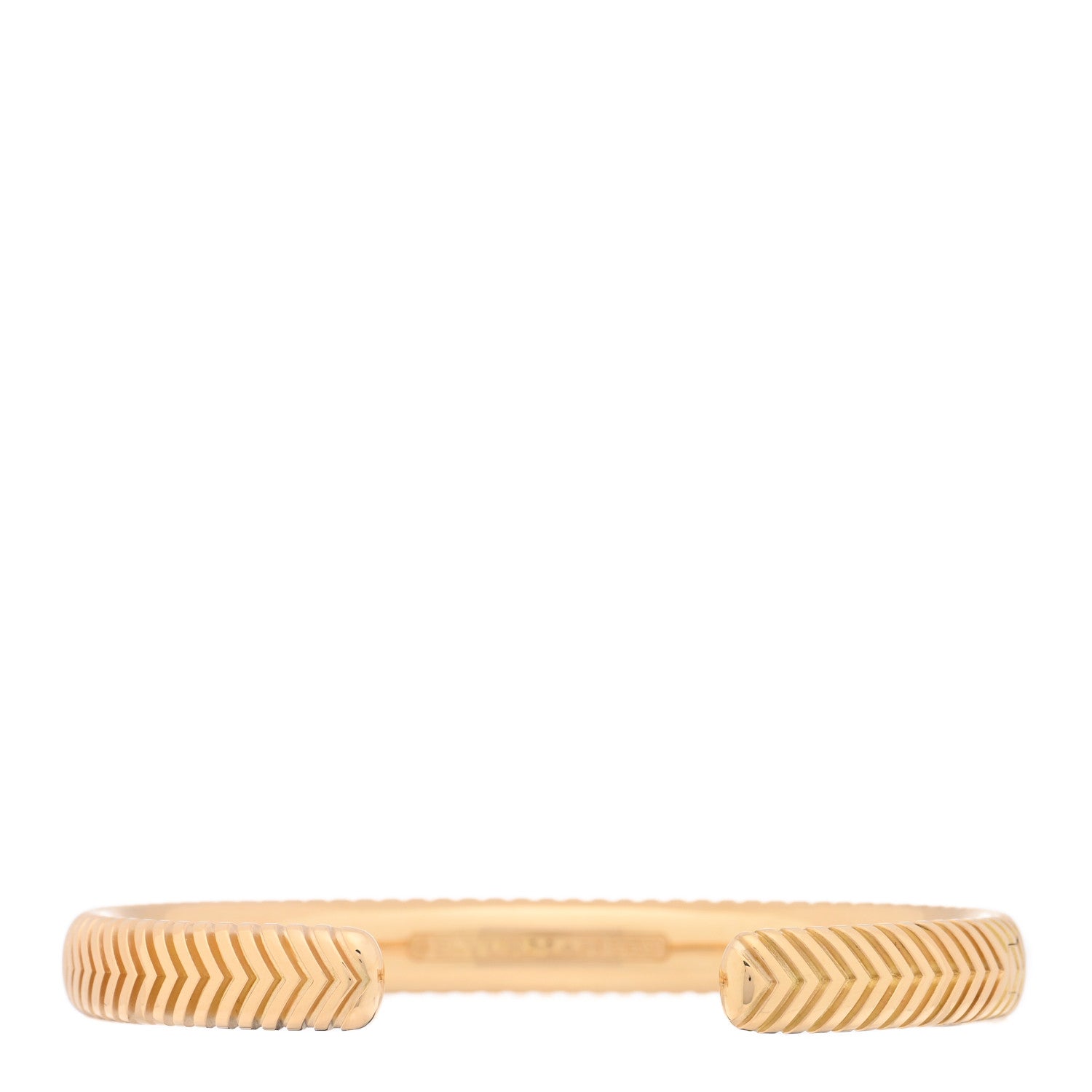 David Yurman 18K Yellow Gold 8mm Chevron Cuff Bracelet 2 of 4
