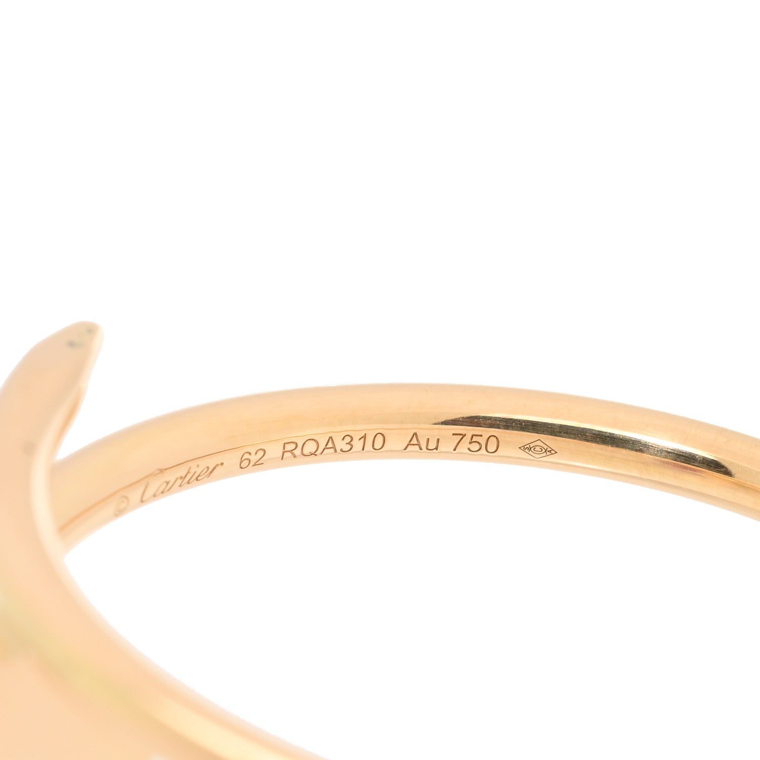Cartier 18K Yellow Gold Small Juste Un Clou Ring 62 10 4 of 5