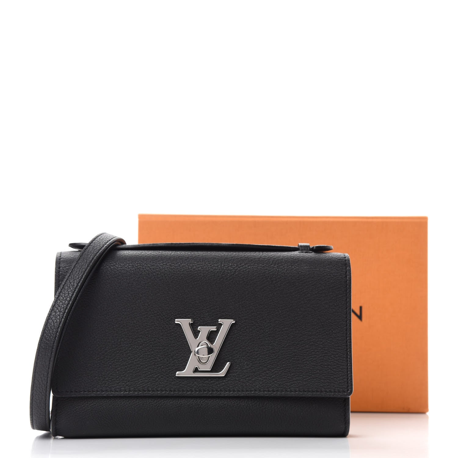 Louis Vuitton Calfskin Lockme Clutch Black 11 of 11
