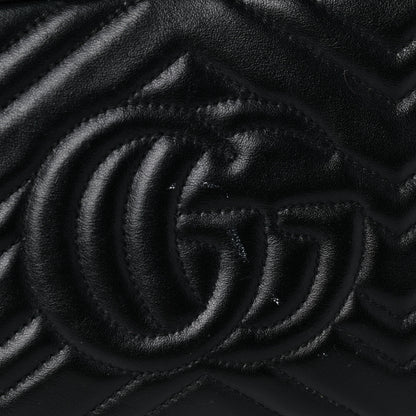 Gucci Calfskin Matelasse Small GG Marmont Chain Shoulder Bag Black 12 of 18