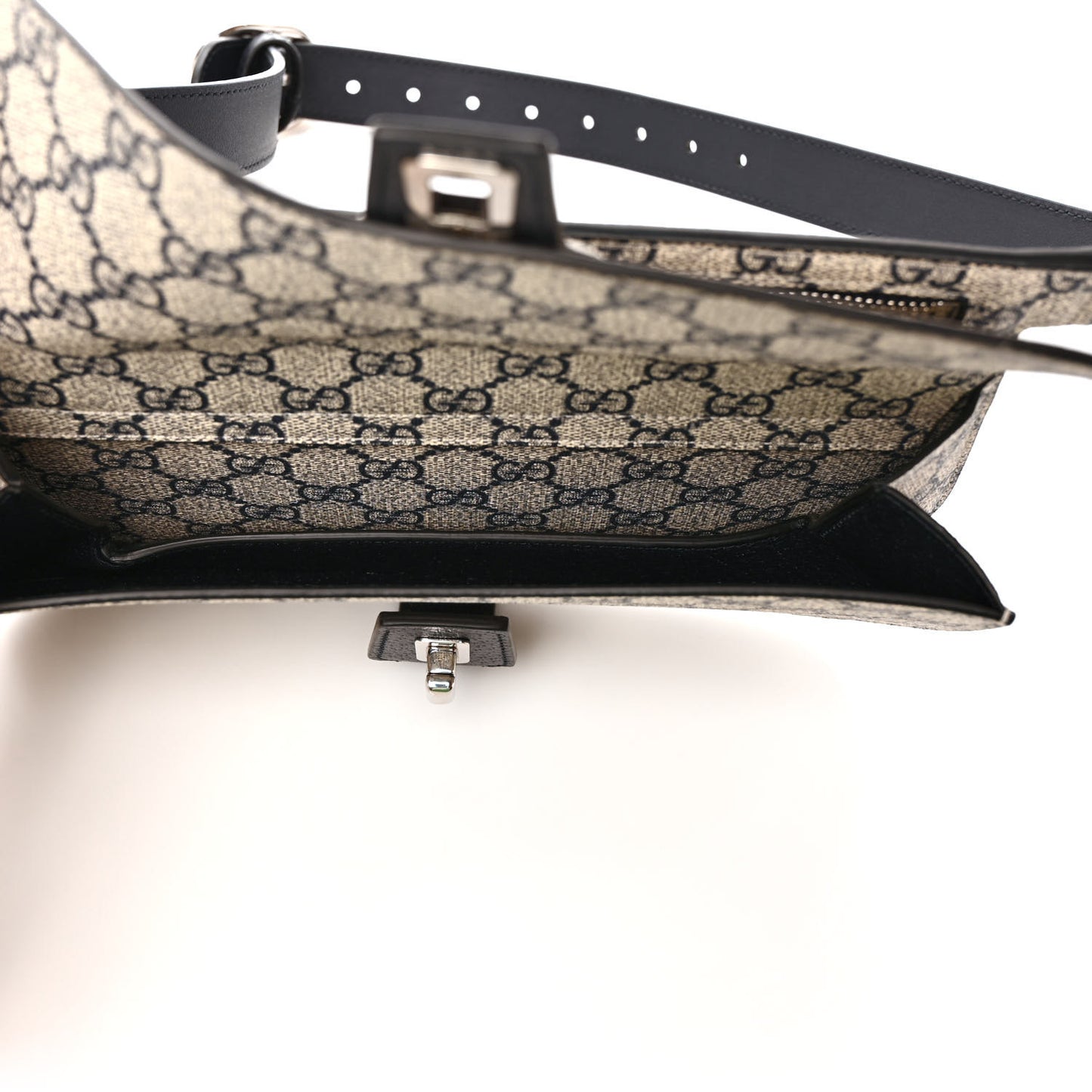 GG Supreme Monogram Textured Dollar Calfskin Blondie Belt Bag Beige Blue