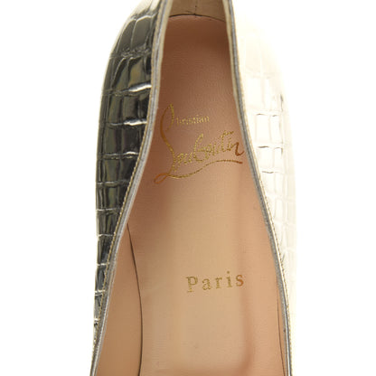 Christian Louboutin Metallo Cocco Clare 80 Pumps 39.5 Platine 7 of 8