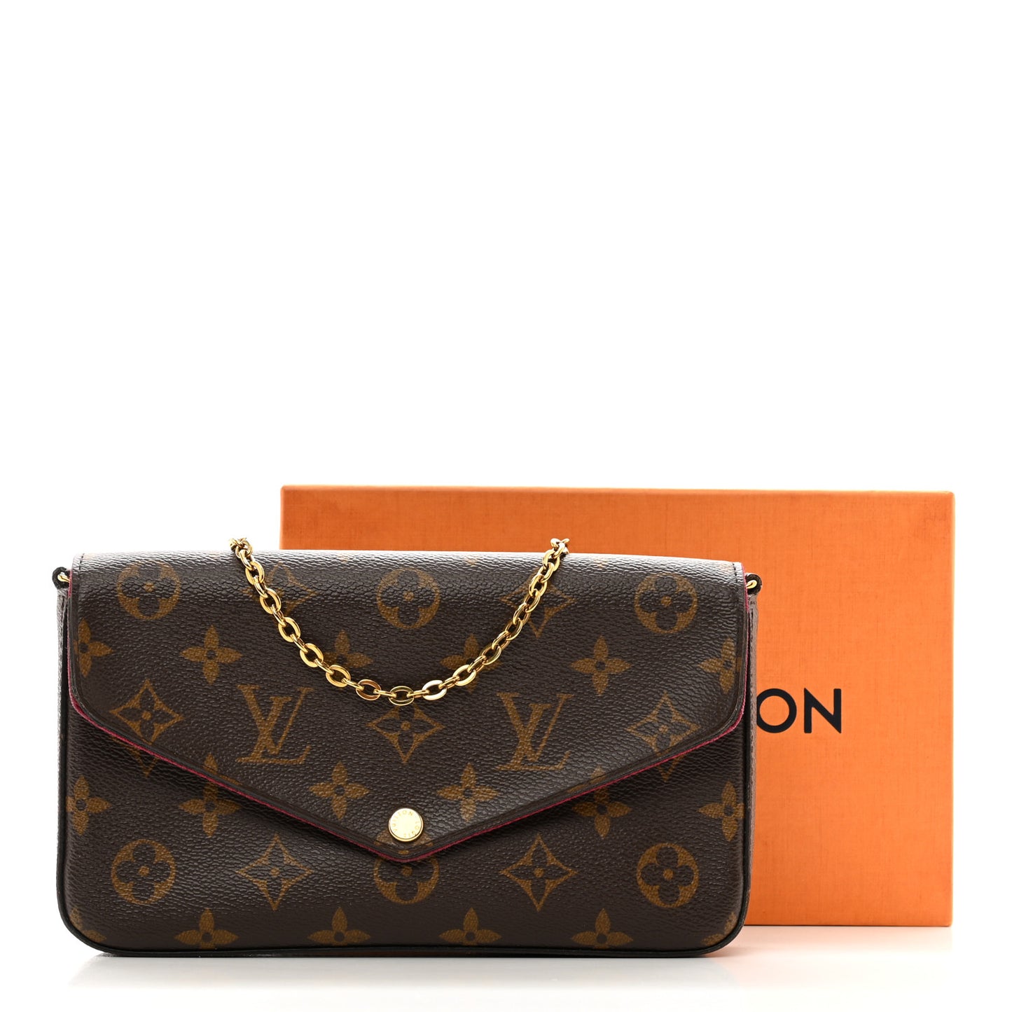Monogram Pochette Felicie Chain Wallet Fuchsia