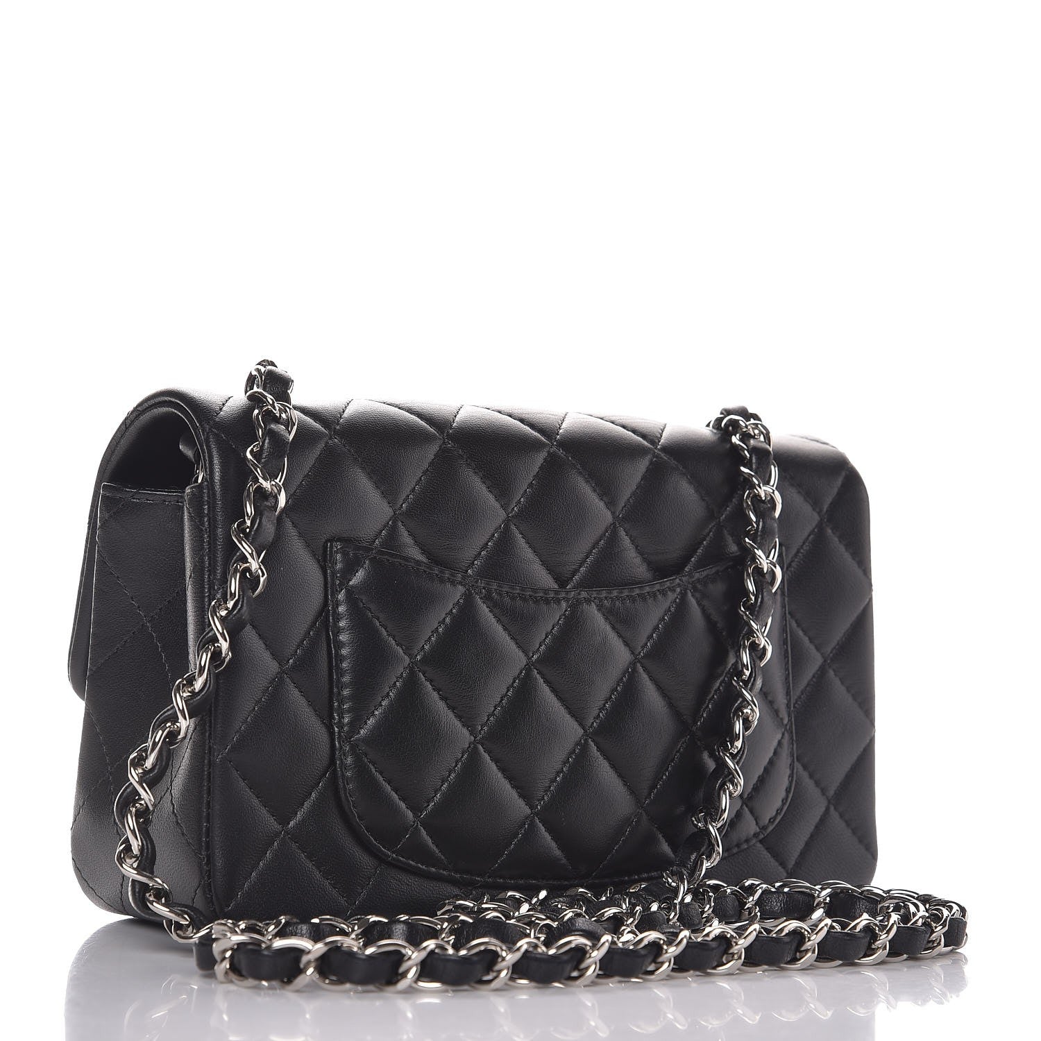 Chanel Lambskin Quilted Mini Rectangular Flap Black 3 of 7