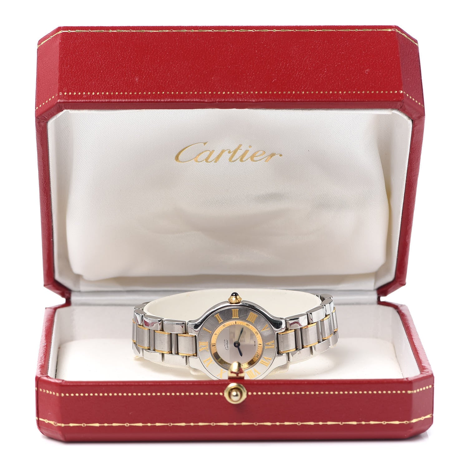 Cartier Stainless Steel 18K Yellow Gold 28mm Must De 21 Quartz Watch 6 of 6