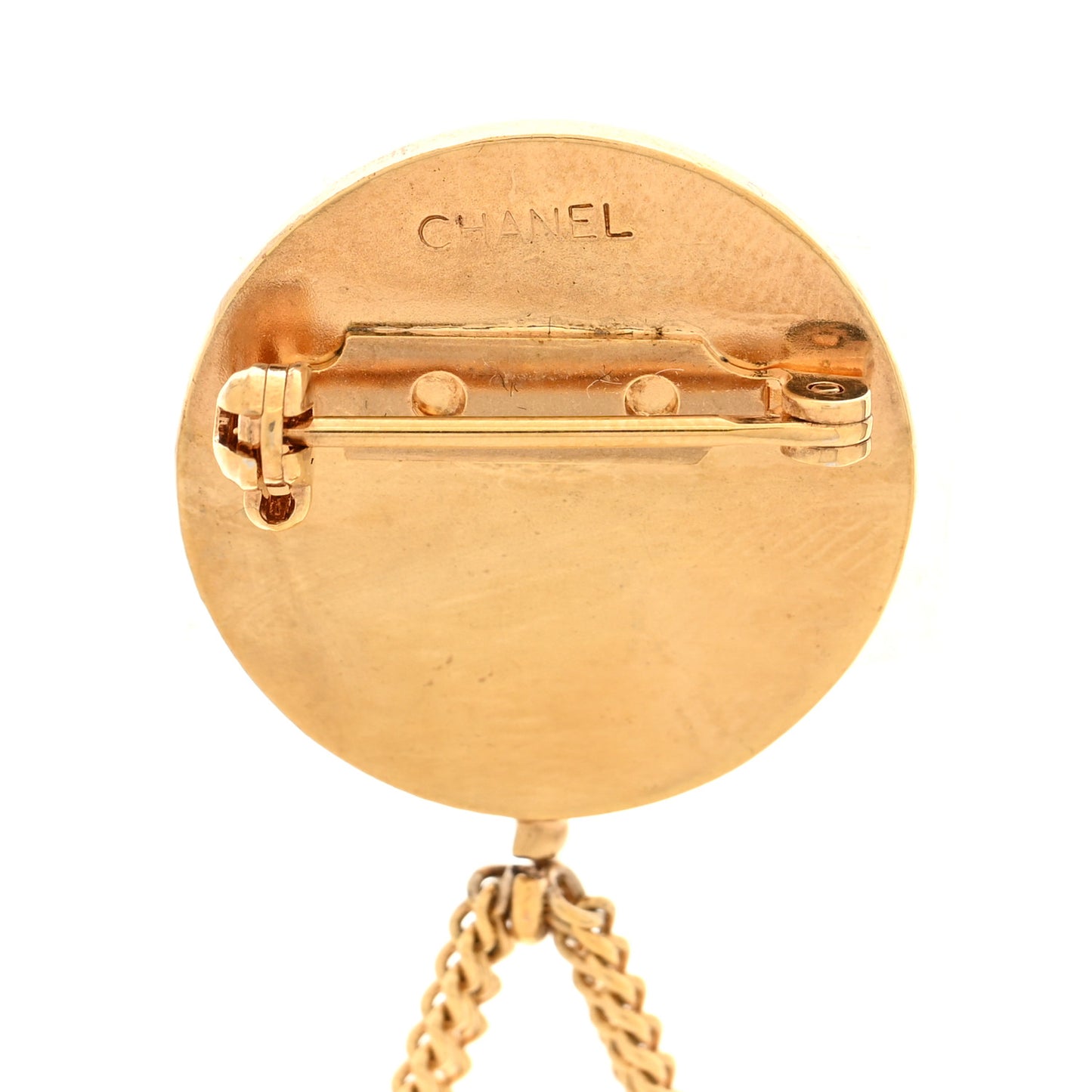 Metal CC Flap Bag Brooch Gold