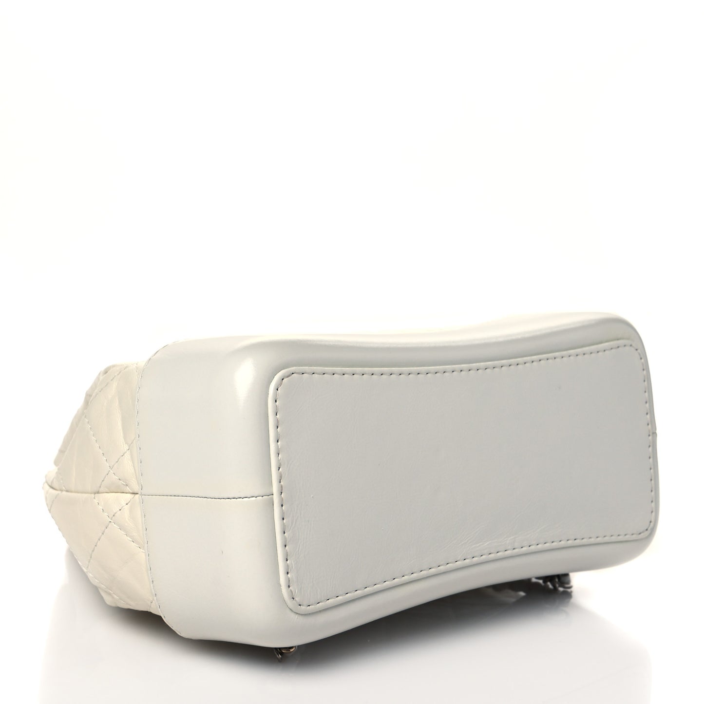 Aged Calfskin Quilted Small Gabrielle Backpack White