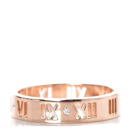 Tiffany 18K Rose Gold Diamond Atlas Pierced Ring 60 9 1 of 5