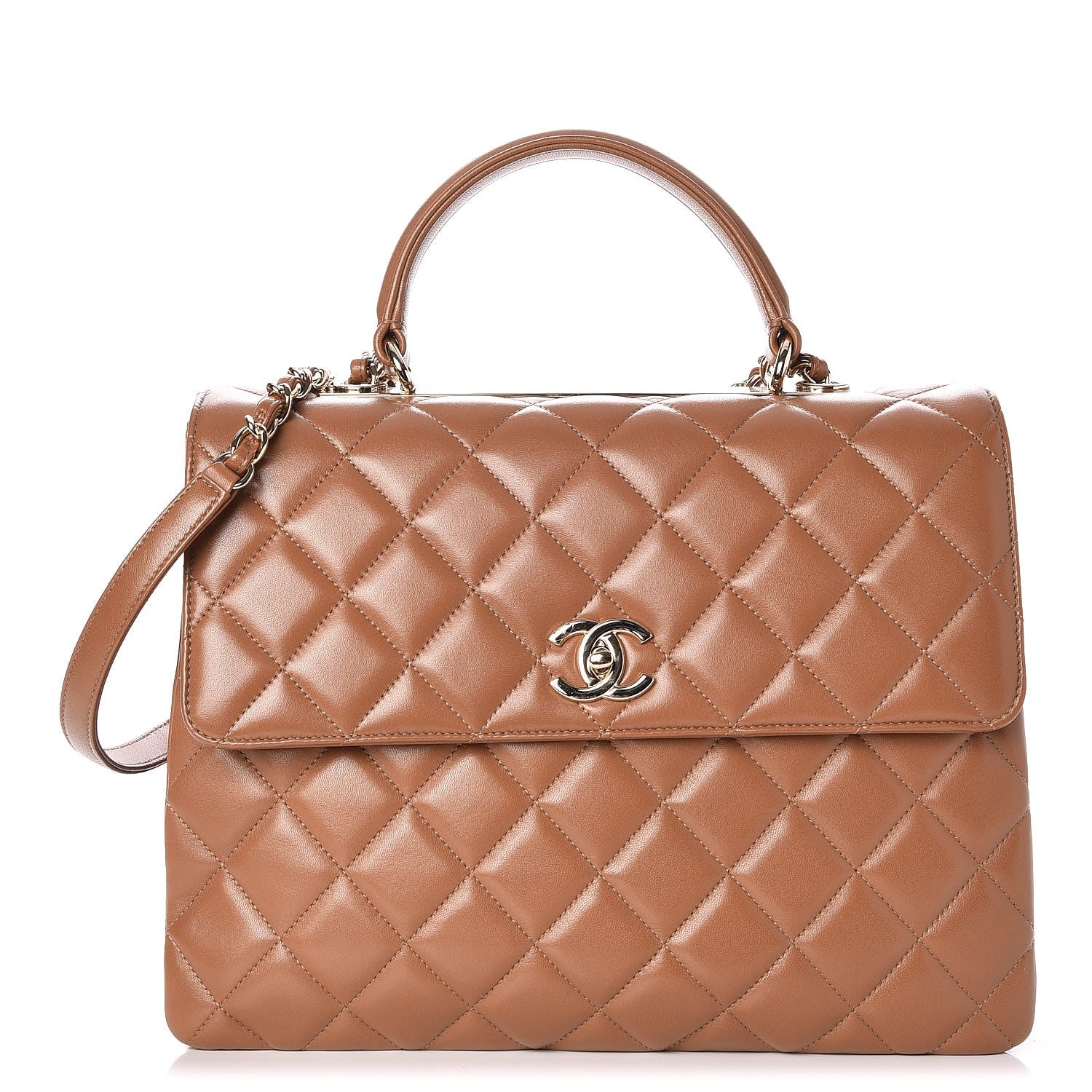 Chanel Lambskin Quilted Large Trendy CC Flap Camel 1 of 7