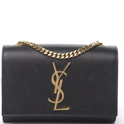 Saint Laurent Grain De Poudre Small Monogram Kate Satchel Black 9 of 9