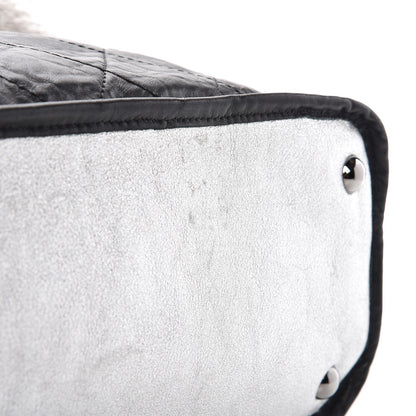 Chanel Aged Calfskin Tweed Inuit Fantasy Fur Tote Black 9 of 9