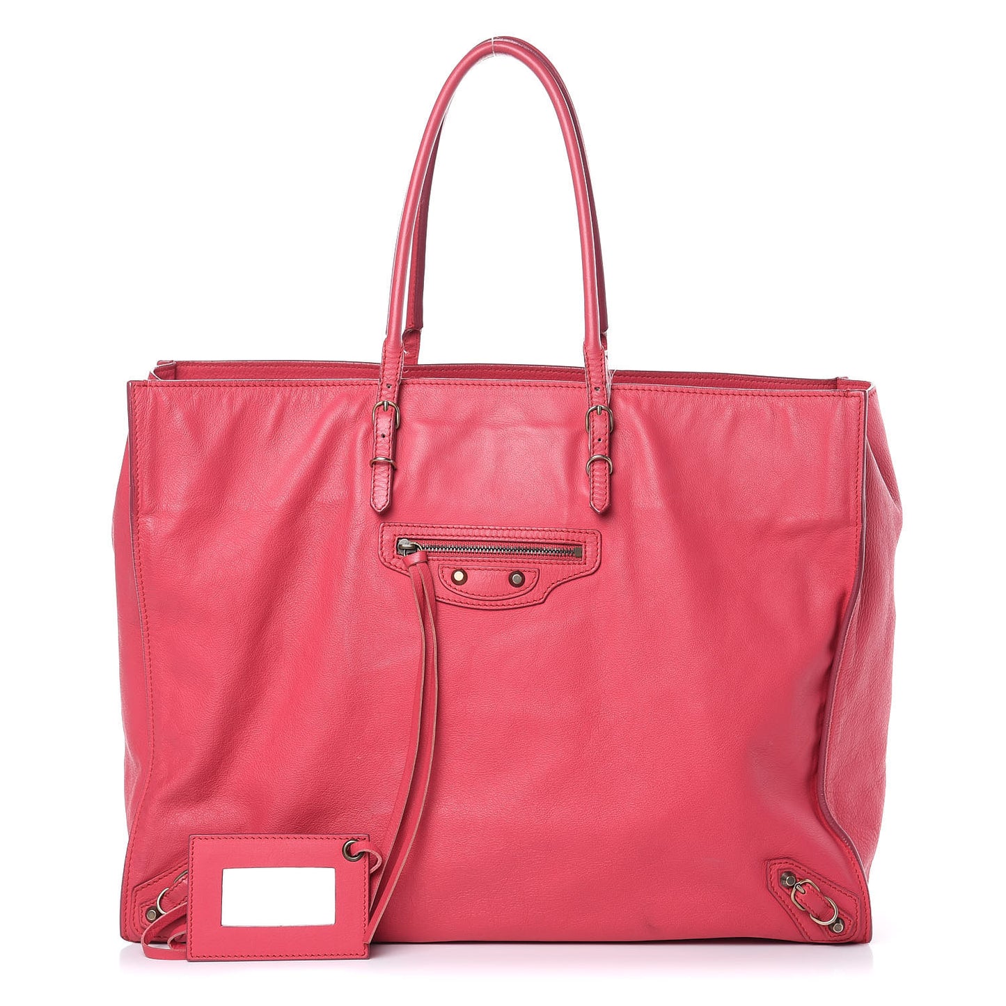 Veau Papier A4 Zip Around Tote Rouge Grenade