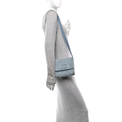 Chanel Suede Small Messenger Flap Light Blue 2 of 12