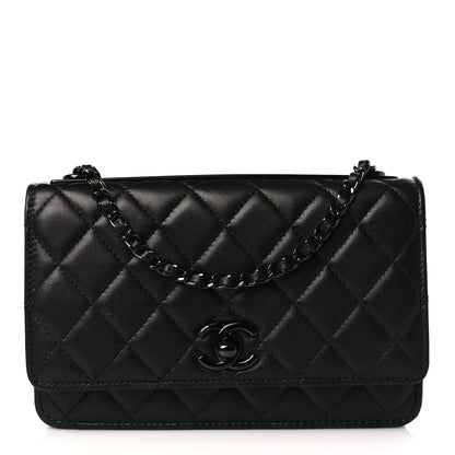 Chanel Lambskin Quilted Trendy CC Wallet On Chain WOC So Black 1 of 10