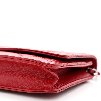 Chanel Caviar Quilted Wallet on Chain WOC Red 11 of 12