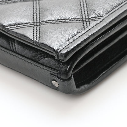 Saint Laurent Lambskin Diamond Quilted Becky Chain Wallet Black 9 of 10