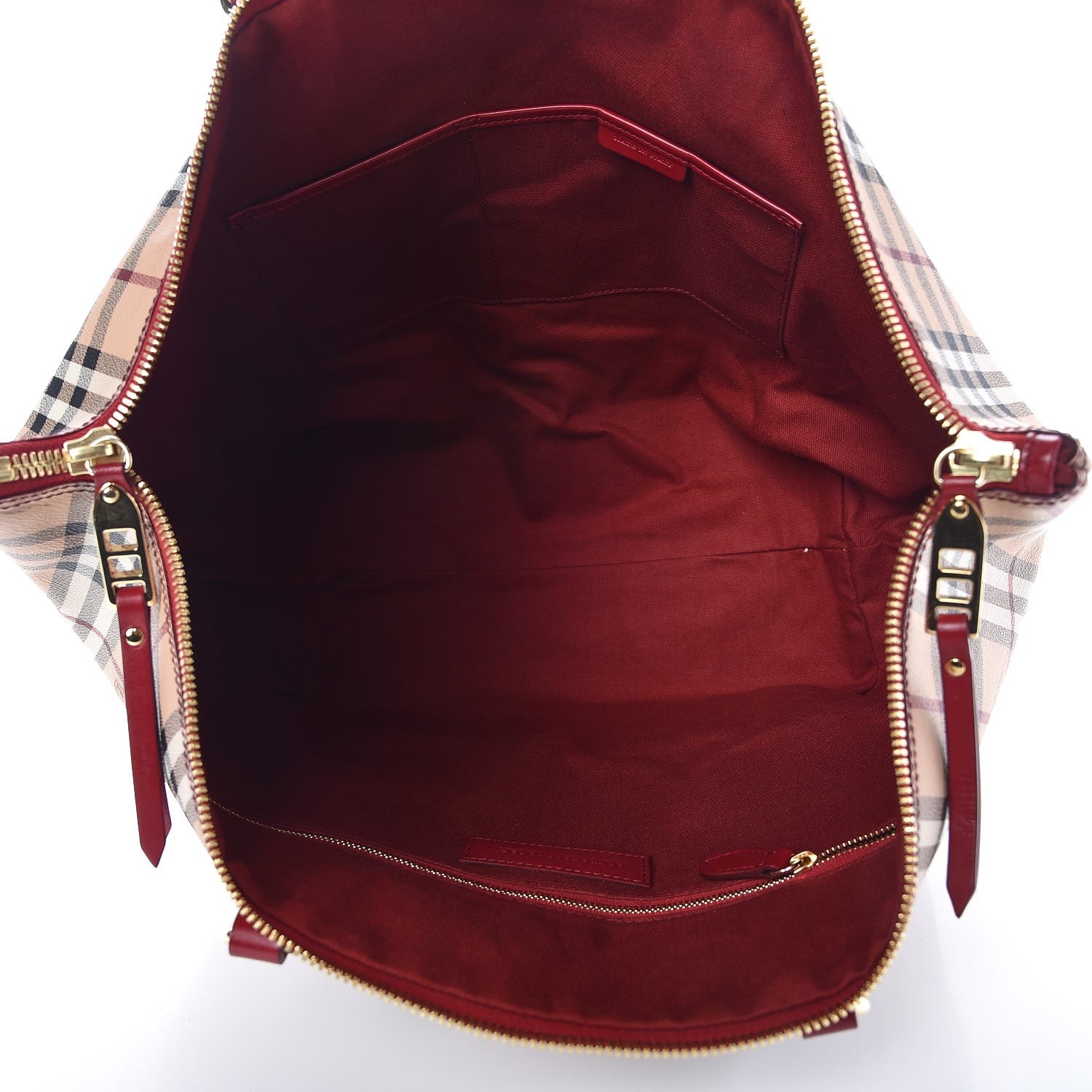 Burberry Haymarket Check Medium Salisbury Tote Military Red 5 of 9