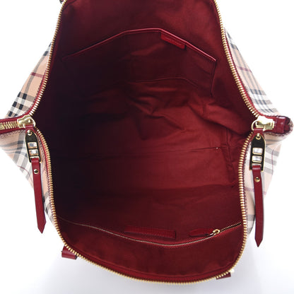Burberry Haymarket Check Medium Salisbury Tote Military Red 5 of 9