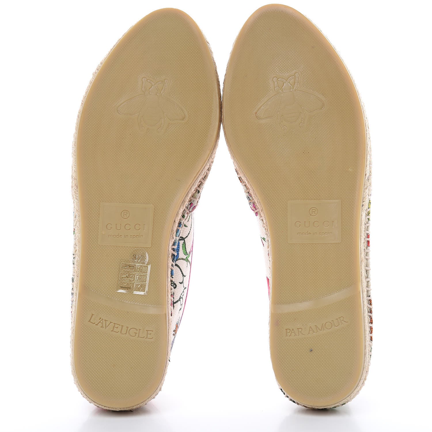 Gucci Canvas Flora Print Espadrilles 37.5 White Multicolor Fuxia 5 of 8
