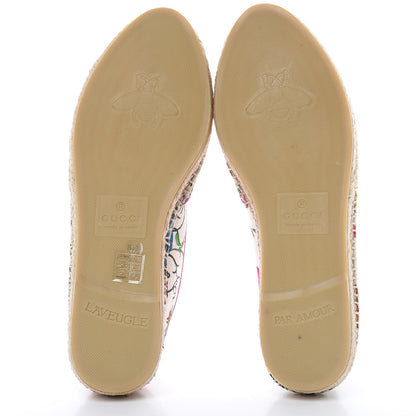 Gucci Canvas Flora Print Espadrilles 37.5 White Multicolor Fuxia 5 of 8