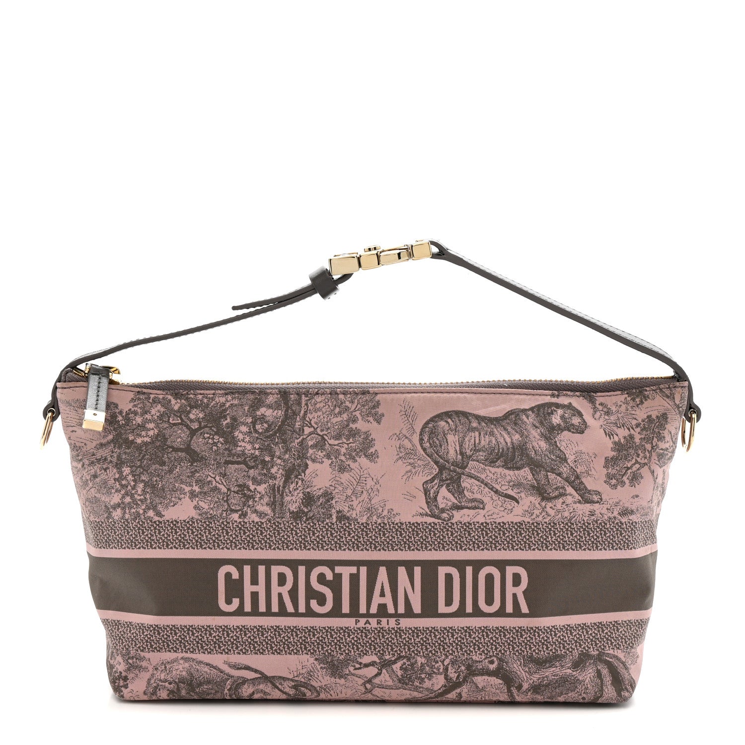 Christian Dior Technical Fabric Toile De Jouy DiorTravel Nomad Pouch Pink Grey 1 of 11
