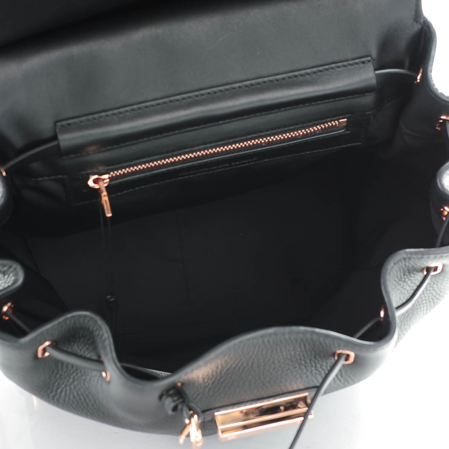 Alexander Wang Pebbled Calfskin Prisma Skeletal Backpack Black Rose Gold Hardware 5 of 7