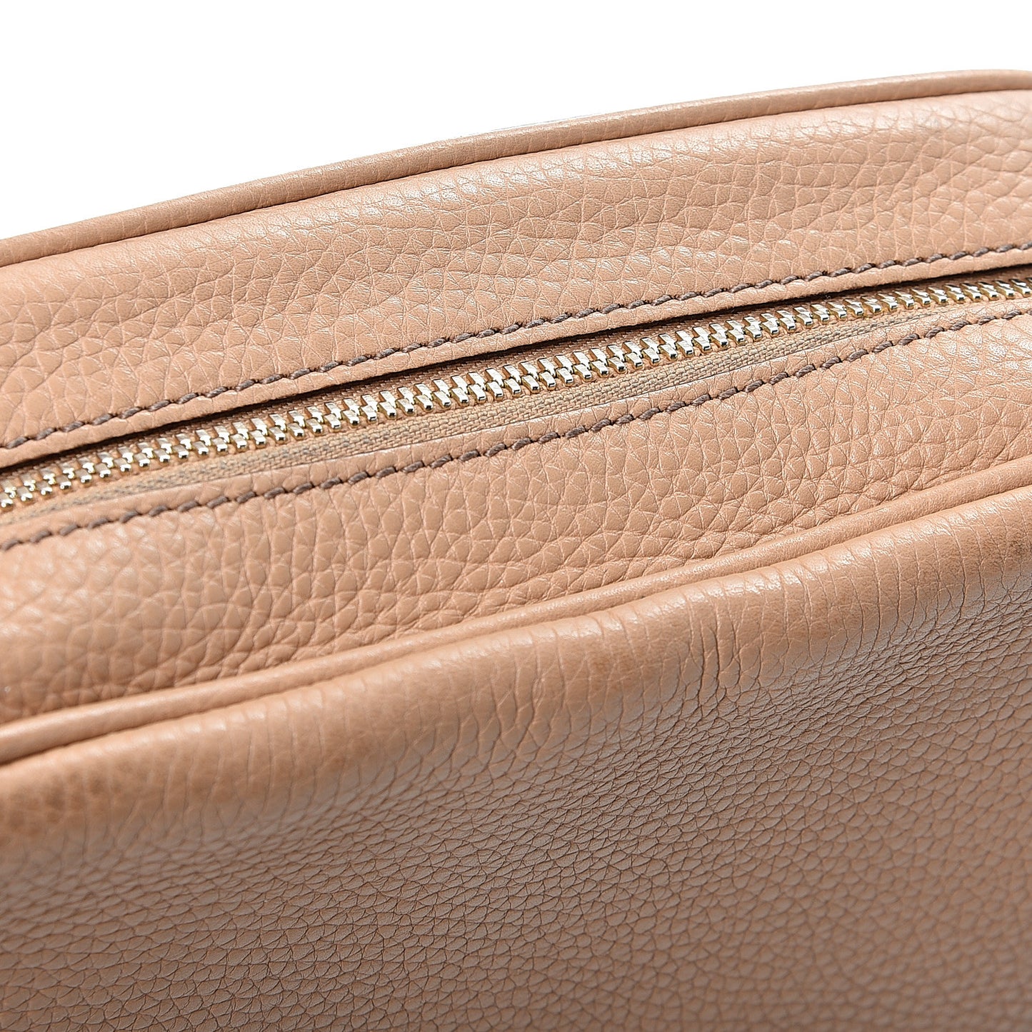 Pebbled Calfskin Small Soho Disco Bag Rose Beige