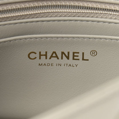Chanel Lambskin Quilted Mini Pearl Crush Flap Light Grey 6 of 9