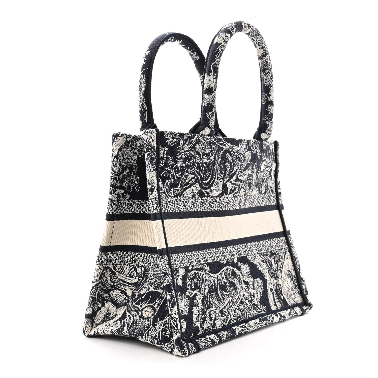 Christian Dior Canvas Embroidered Small Dioriviera Toile De Jouy Book Tote Blue 3 of 12