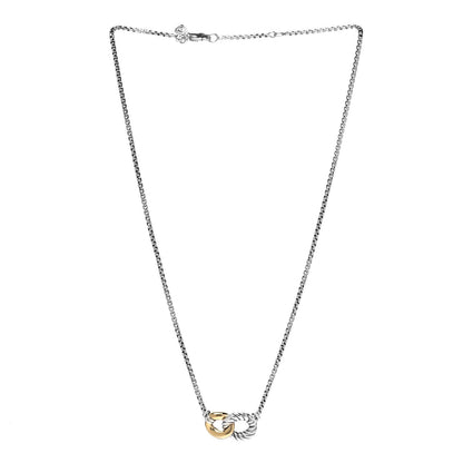 David Yurman Sterling Silver 18K Yellow Gold Belmont Pendant Necklace 4 of 7