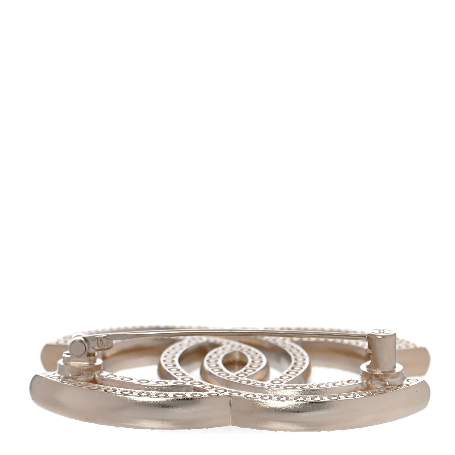 Chanel Crystal CC Brooch Light Gold 6 of 7