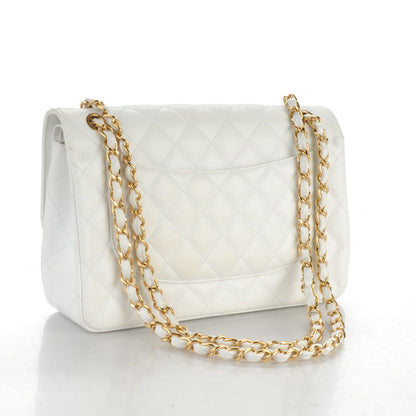 Chanel Caviar Quilted Jumbo Double Flap White 3 of 8