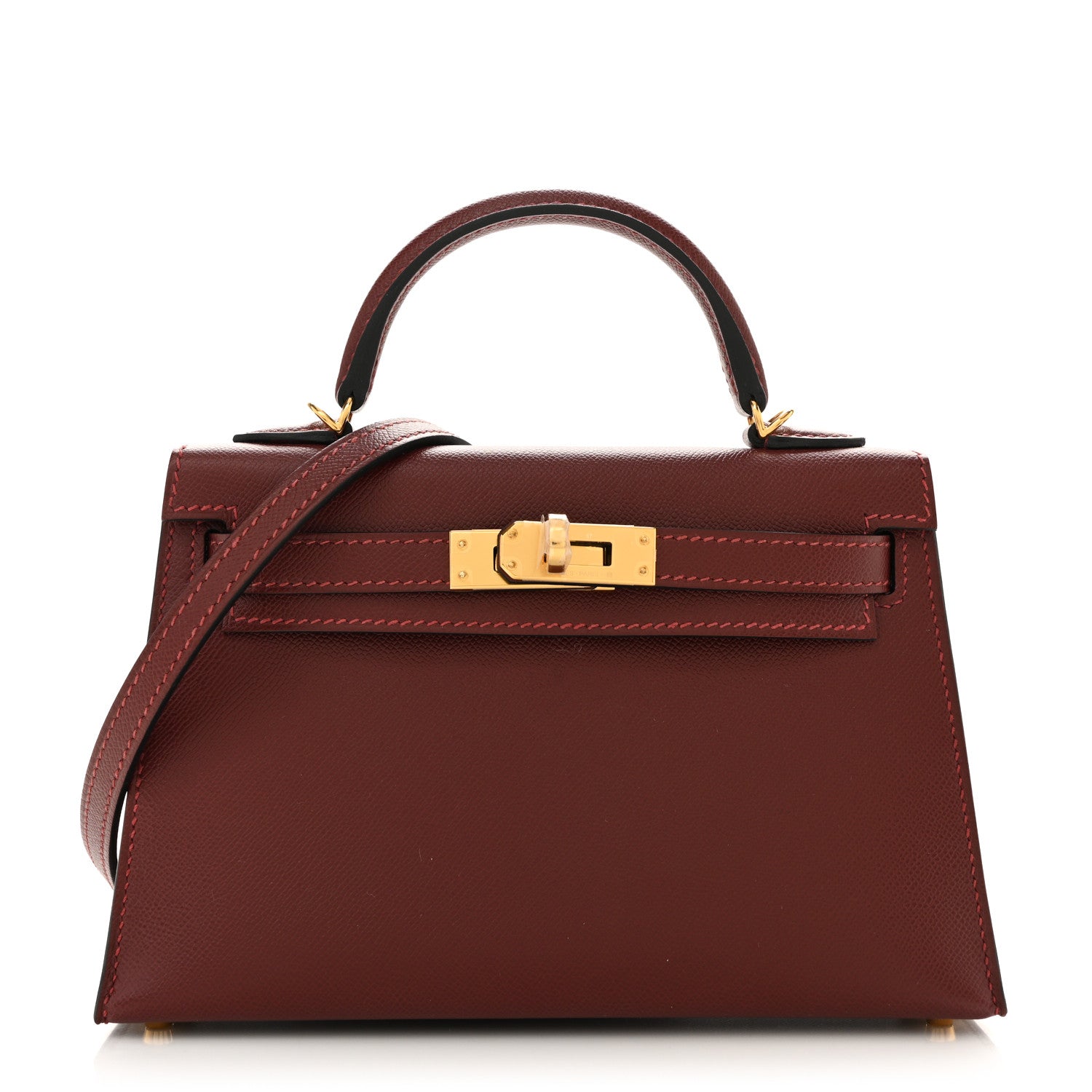 Hermes Madame Calfskin Mini Kelly Sellier 20 Rouge H 1 of 11