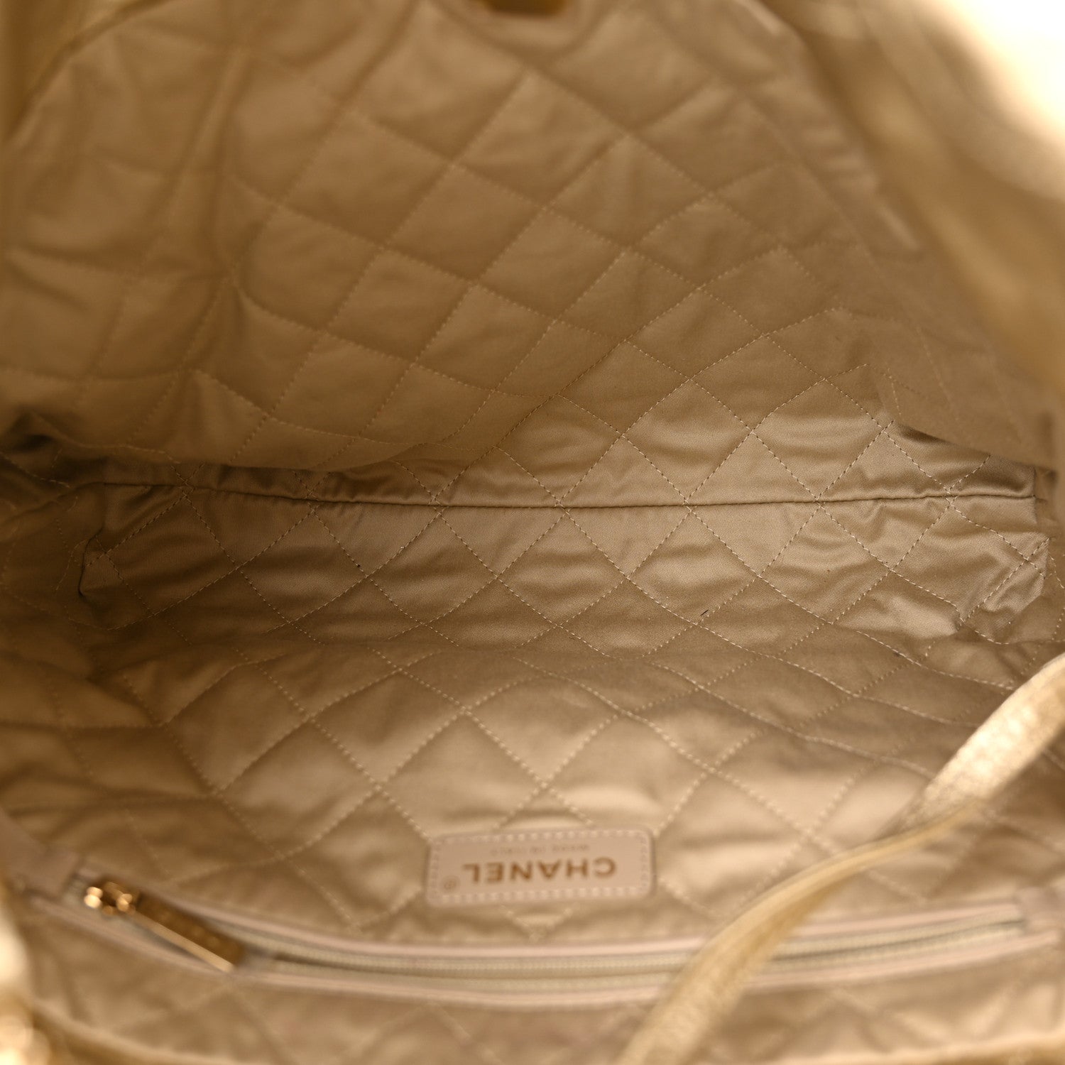 Chanel Metallic Calfskin Quilted Small Chanel 22 Light Gold 6 of 13