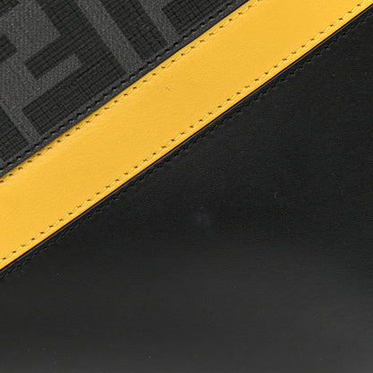 Fendi Glazed Fabric Nylon FF 1974 Diagonal Pouch Pocket Backpack Black Sunflower 12 of 14