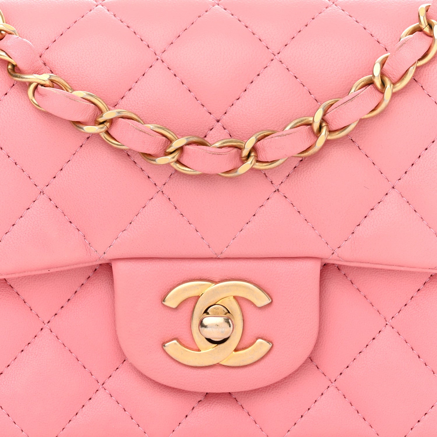 Chanel Lambskin Quilted Mini Rectangular Flap Pink 7 of 11