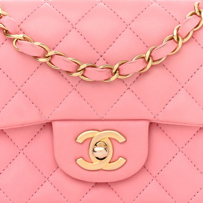 Chanel Lambskin Quilted Mini Rectangular Flap Pink 7 of 11