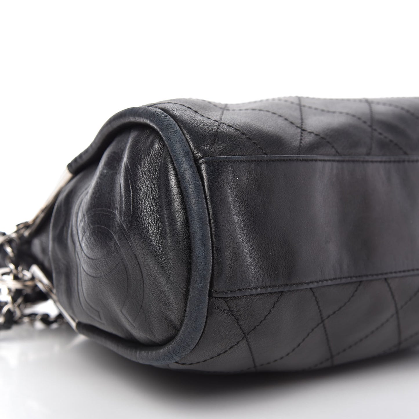 Lambskin Stitched Small Ultimate Soft Tote Black