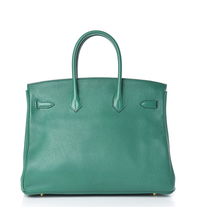 Hermes Taurillon Clemence Birkin 35 Vert Vertigo 4 of 35