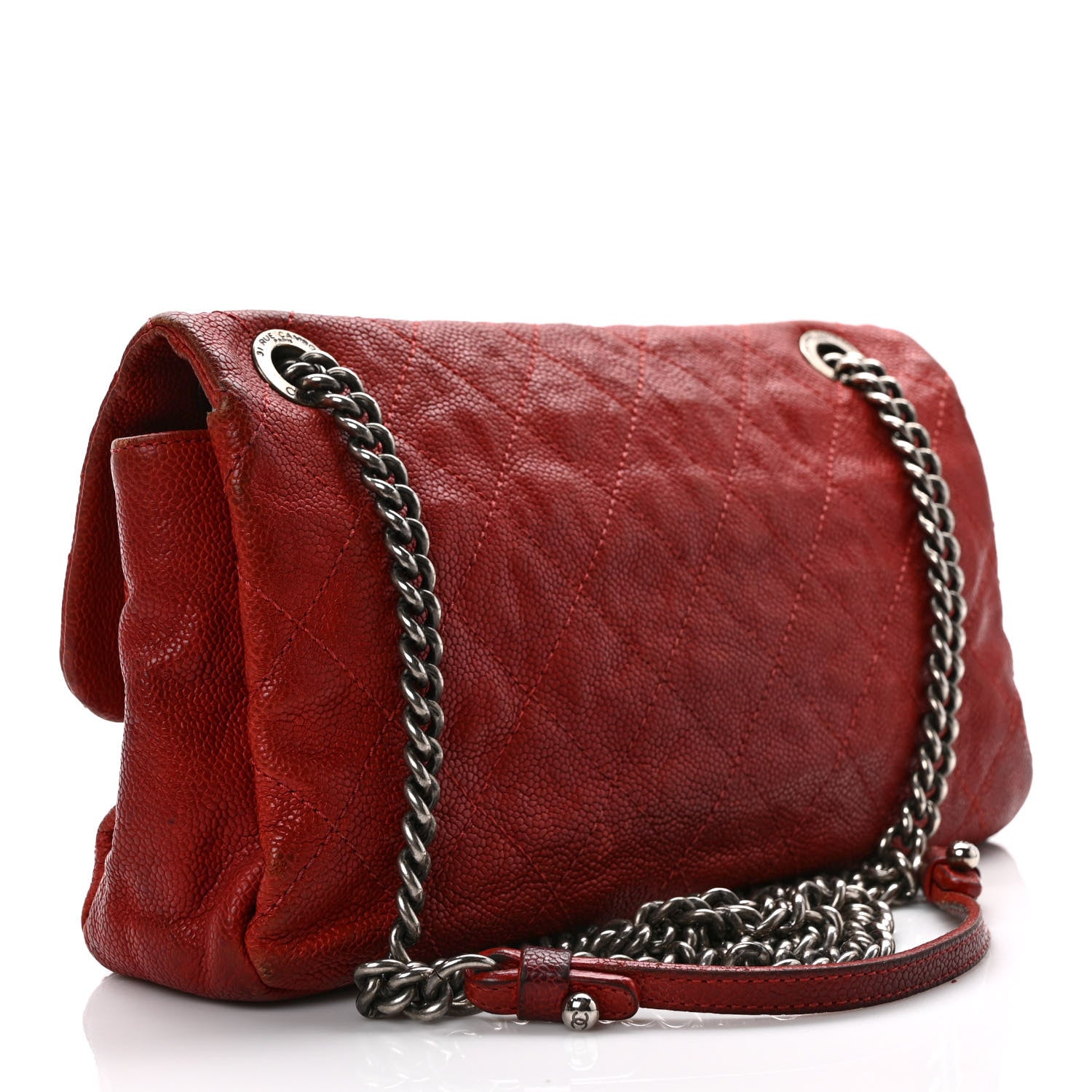 Chanel Caviar Quilted Medium Simply CC Flap Red 3 of 12