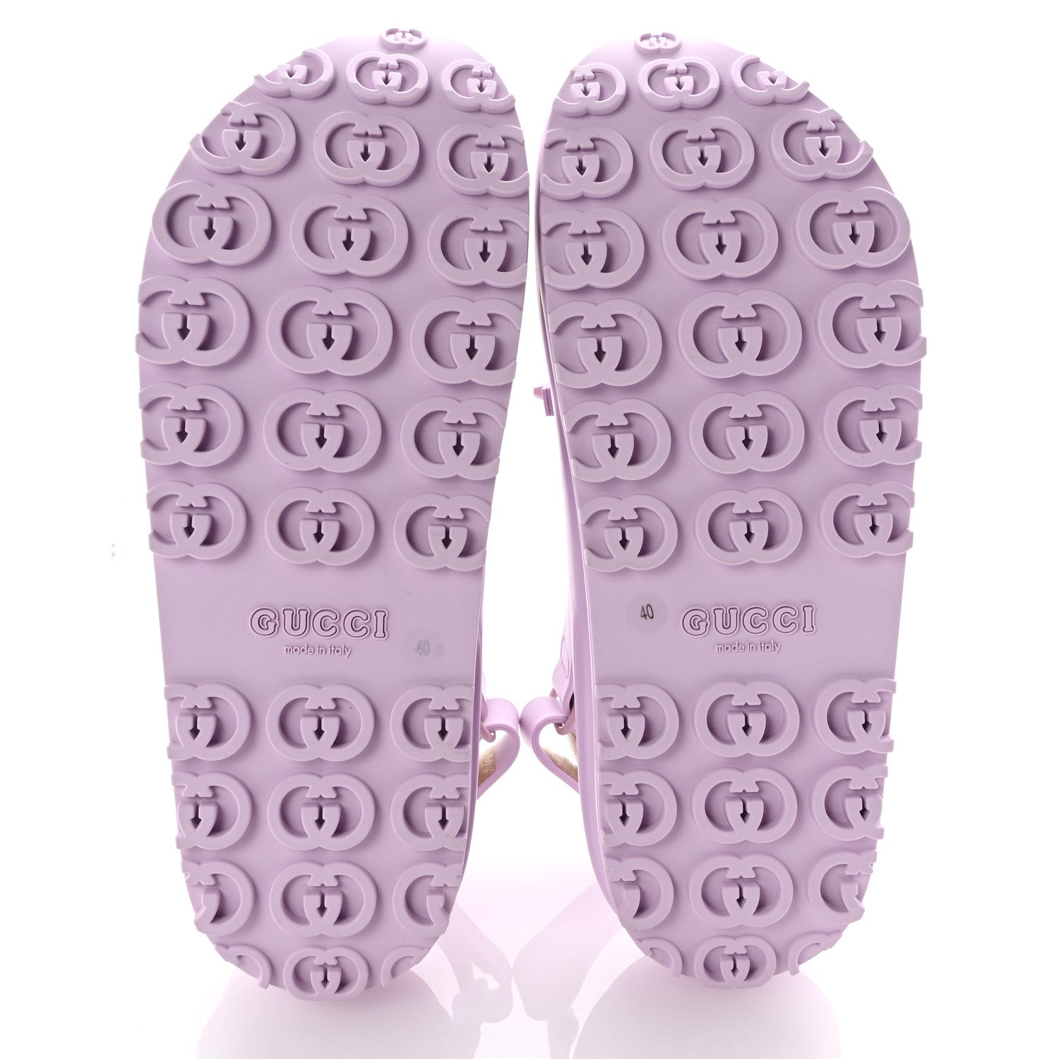 Gucci Soft Rubber Horsebit Touch Womens Strapped Sandals 40 Talc Pink 6 of 9
